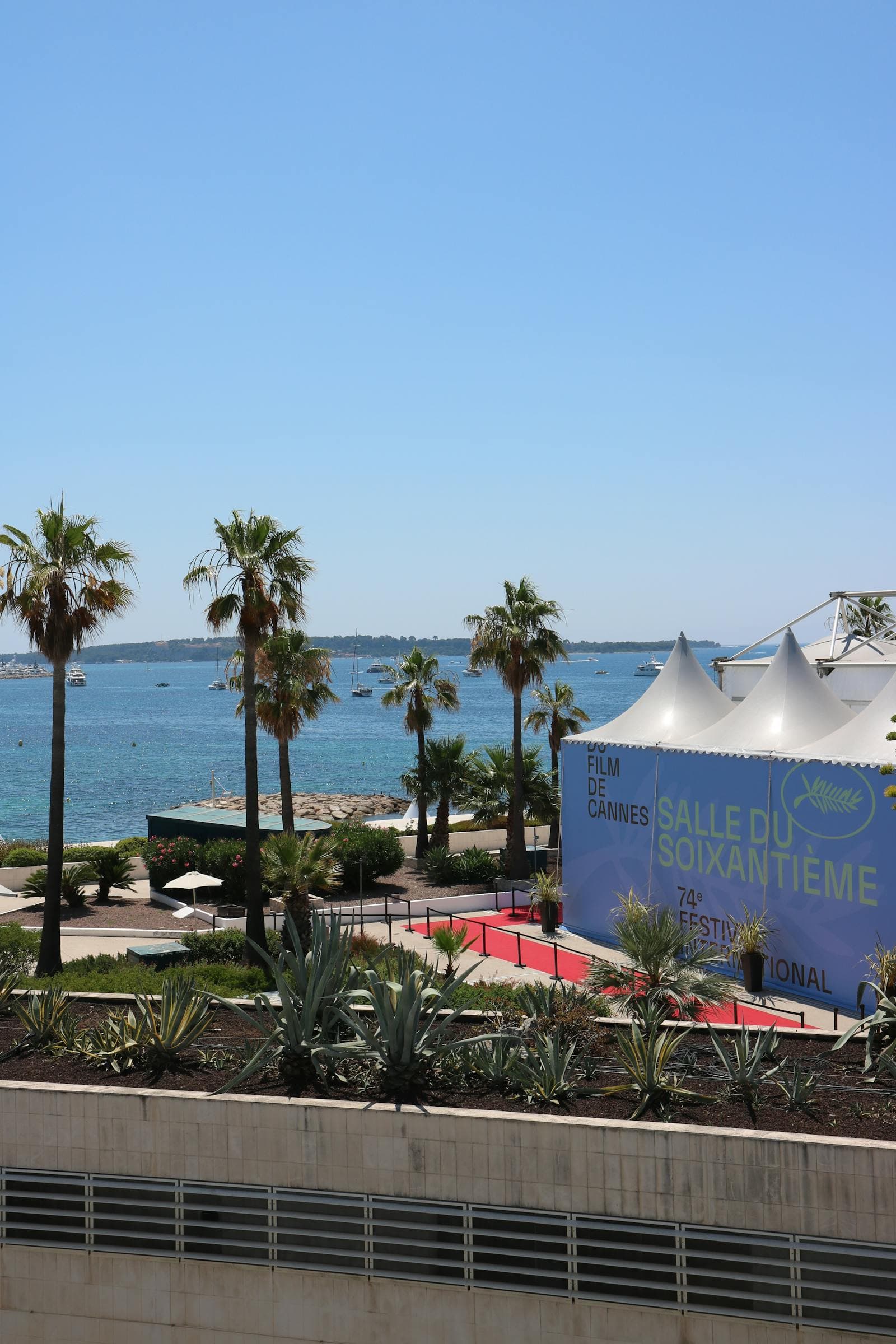 The Cannes Film Festival venue overlooking the Mediterranean.