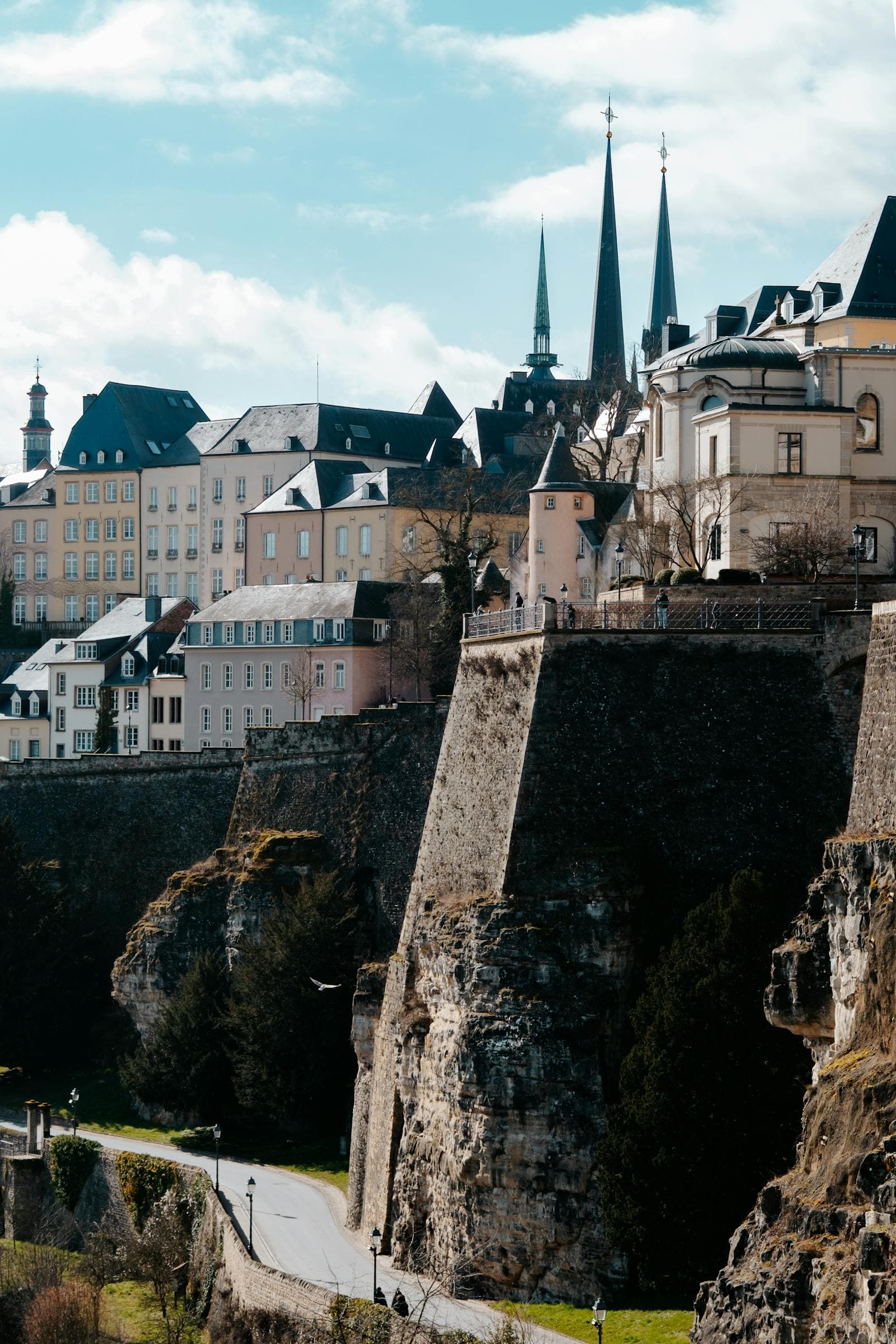 Luxembourg City's skyline above its historic fortifications.