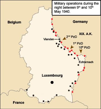 Wehrmacht column in Luxembourg, 10 May 1940.